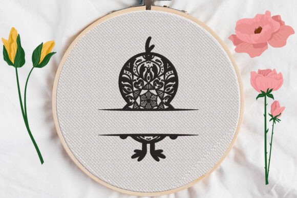 Chicken Split Monogram: Farm & Easter Embroidery