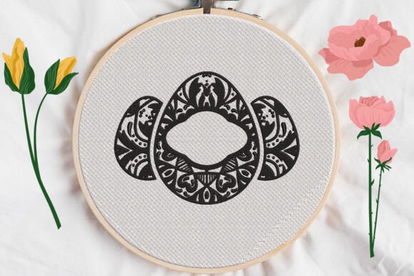 Easter Eggs Monogram: Elegant Embroidery for Sellers