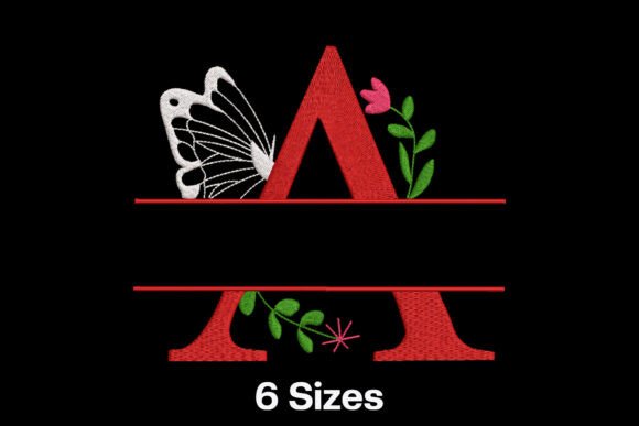 Floral Split Letter A: An Embroidery Design Review