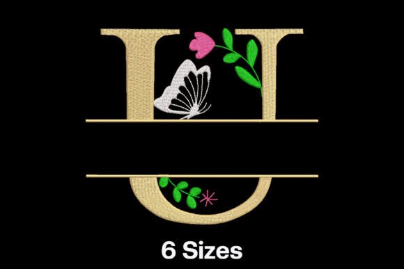 Floral Split Letter U: A Designer’s Stitch Test